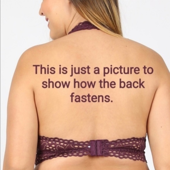 ZENANA OUTFITTERS PLUS SIZE PADDED HALTER WINE RED BRALETTE SIZE 2X - Picture 2 of 3